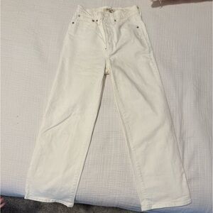 White Madewell wide leg crop jean